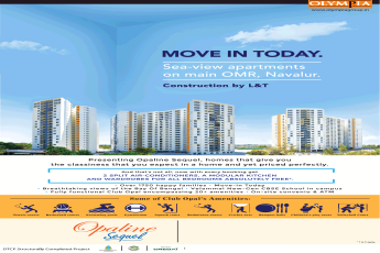 Olympia Opaline Sequel sea-view apartments on main OMR, Navalur, Chennai